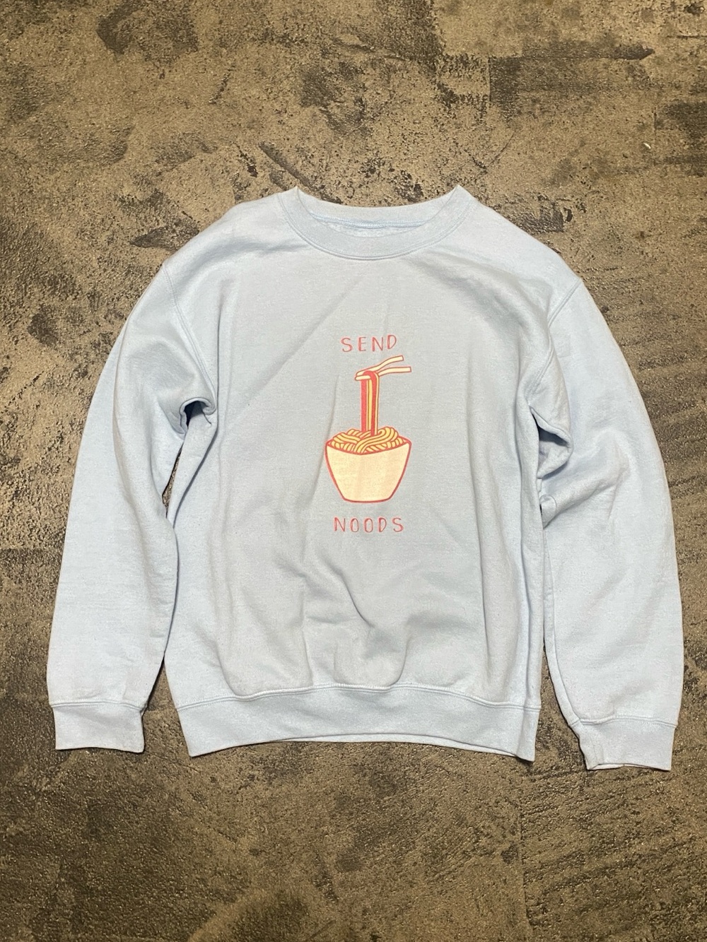 Light Blue 'Send Noods' Graphic Sweatshirt
